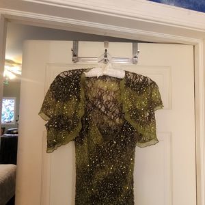 Tehila evening g gown prom dress criss cross strap bolero jacket lace 8